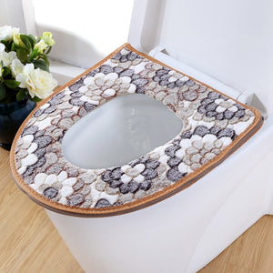 Warm Soft Toilet Cover Seat Lid Top Cover Pad Bathroom Warmer Toilet Seat Bowl Soft Zipper