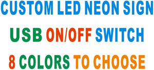 Custom LED Neon Light Signs On/Off Switch 8 Colors