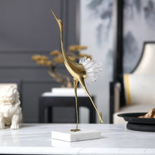 Load image into Gallery viewer, Luxurious Copper Flamingo White Blue Crystal Home Decor