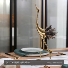 Load image into Gallery viewer, Luxurious Copper Flamingo White Blue Crystal Home Decor