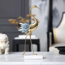 Load image into Gallery viewer, Luxurious Copper Flamingo White Blue Crystal Home Decor