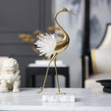 Load image into Gallery viewer, Luxurious Copper Flamingo White Blue Crystal Home Decor