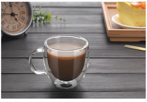 Heat Resistant Double Wall Glass Coffee/Tea Cups And Mugs