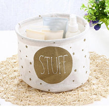 Load image into Gallery viewer, Cotton linen desktop basket sundries