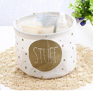 Cotton linen desktop basket sundries