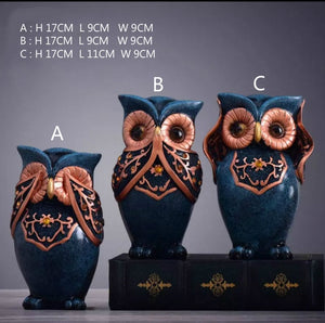 ART de table Home decor OWL Family for lovers