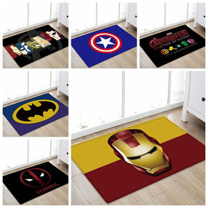 1pcs 40x60cm Marvel The Avengers Plush Carpet Iron Man Captain America Batman Rug Cotton