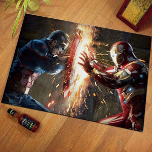 1pcs 40x60cm Marvel The Avengers Plush Carpet Iron Man Captain America Batman Rug Cotton