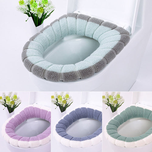 Universal Warm Soft Washable Toilet Seat Cover Mat Set for Home Decor