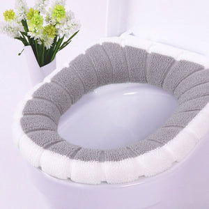 Universal Warm Soft Washable Toilet Seat Cover Mat Set for Home Decor