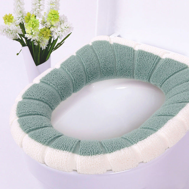 Universal Warm Soft Washable Toilet Seat Cover Mat Set for Home Decor