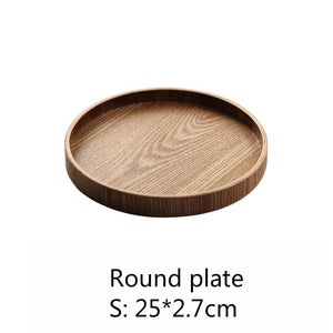 Plateau de service rond en bois