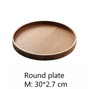 Plateau de service rond en bois