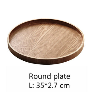 Plateau de service rond en bois