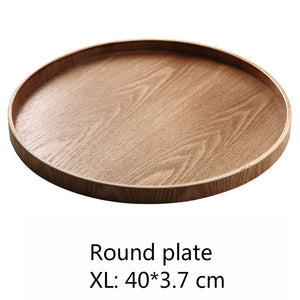 Plateau de service rond en bois