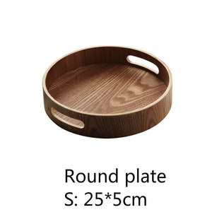 Plateau de service rond en bois