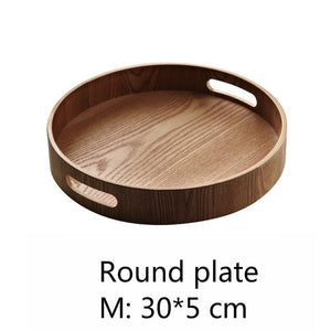 Plateau de service rond en bois