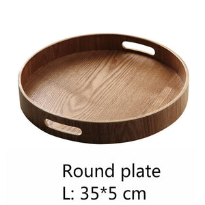 Plateau de service rond en bois