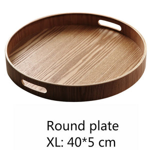 Plateau de service rond en bois