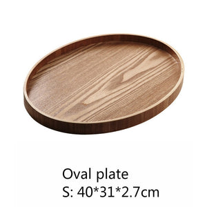 Plateau de service rond en bois