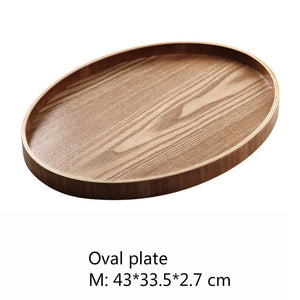 Plateau de service rond en bois