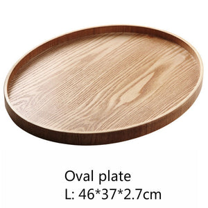 Plateau de service rond en bois