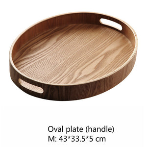 Plateau de service rond en bois