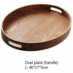 Plateau de service rond en bois