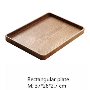 Plateau de service rond en bois