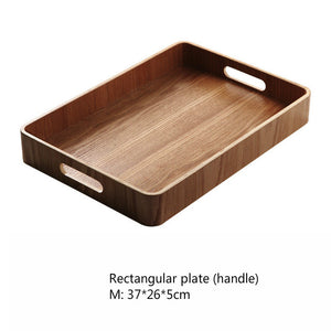 Plateau de service rond en bois