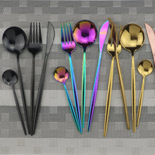 Load image into Gallery viewer, Ménagéres black silverware set Kitchen