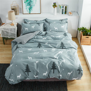 King Queen 5 size bedding set duvet cover pillowcase avocado