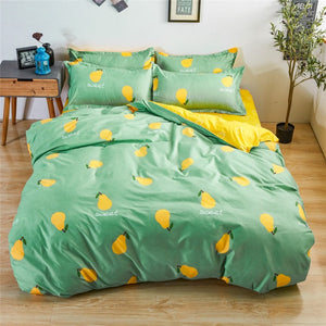 King Queen 5 size bedding set duvet cover pillowcase avocado