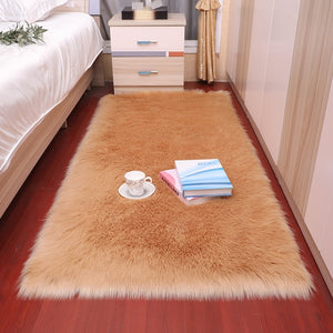 Rectangle Soft Sheepskin Fur Area Rugs nordic