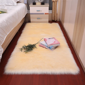 Rectangle Soft Sheepskin Fur Area Rugs nordic