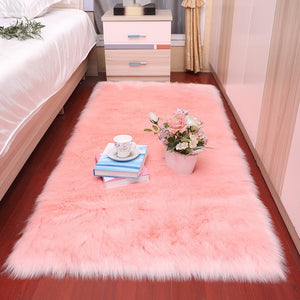 Rectangle Soft Sheepskin Fur Area Rugs nordic