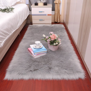 Rectangle Soft Sheepskin Fur Area Rugs nordic