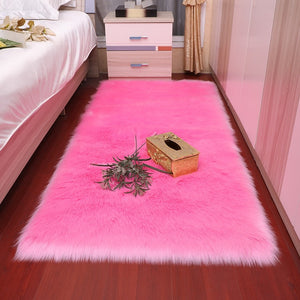 Rectangle Soft Sheepskin Fur Area Rugs nordic