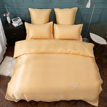 Load image into Gallery viewer, luxury bedding set pure satin silk Pure color European style cover pillowcase 4-6pcs