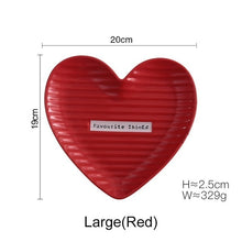 Load image into Gallery viewer, Lot Assiette heart shaped ceramic plate