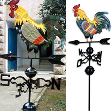 Load image into Gallery viewer, Metal Weather Vane with Rooster Ornament Rooster Weathervanes Garden Decor