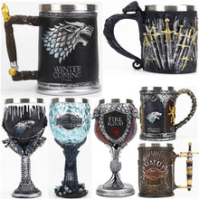 Load image into Gallery viewer, Game of Thrones Mug Goblet Stainless Steel Resin 3D