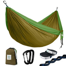 Load image into Gallery viewer, Camping Hamac with Tree Straps Portable Parachute Nylon for Backpacking Travel