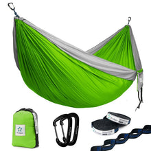 Load image into Gallery viewer, Camping Hamac with Tree Straps Portable Parachute Nylon for Backpacking Travel