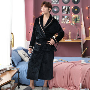 Hiver peignoir homme femme coral fleece Kimono