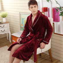 Load image into Gallery viewer, Hiver peignoir homme femme coral fleece Kimono