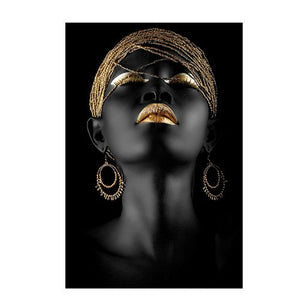 Contemplator Black African Oil Painting on Canvas Posters and Prints Scandinavian