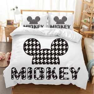 Disney Cartoon Mickey Minnie  Bedding Set Lovely Couple Queen King