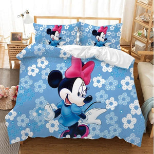 Disney Cartoon Mickey Minnie  Bedding Set Lovely Couple Queen King