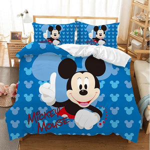 Disney Cartoon Mickey Minnie  Bedding Set Lovely Couple Queen King